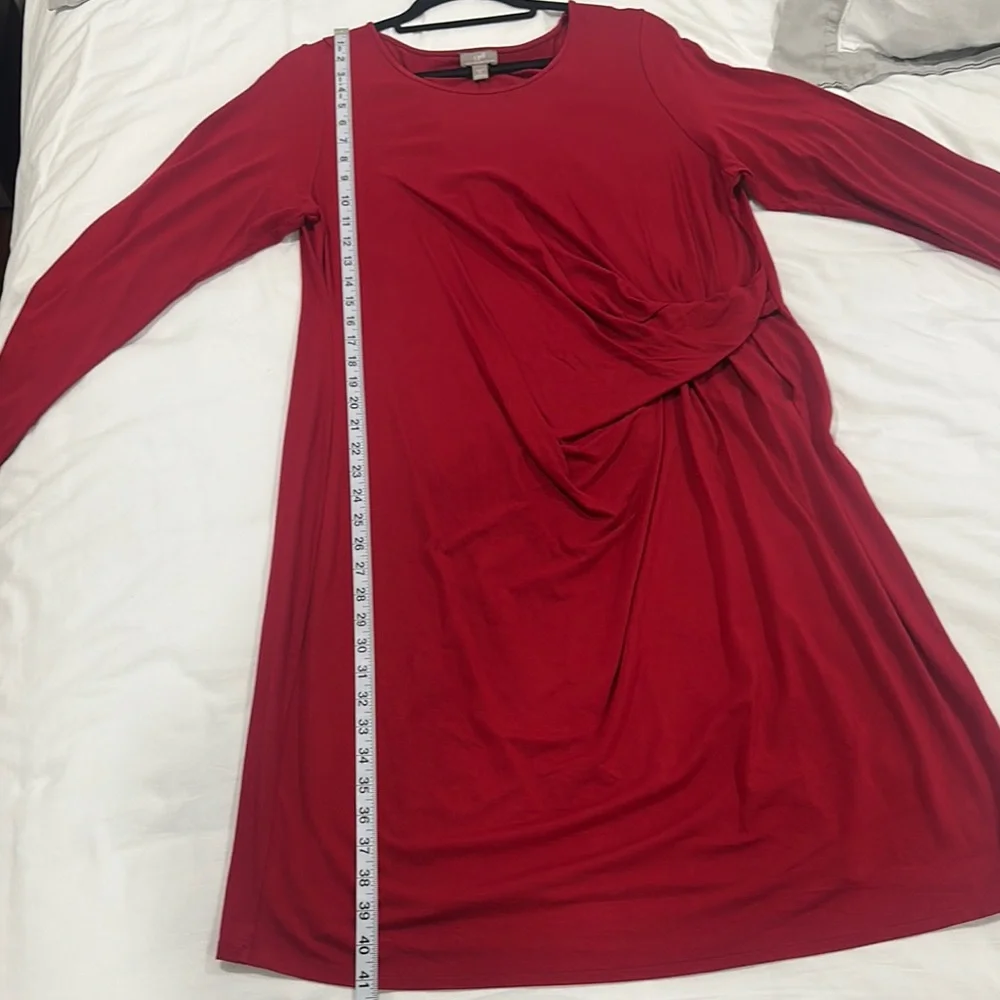 EUC | Elegant Red J Jill Draped Dress - Picture 3 of 8